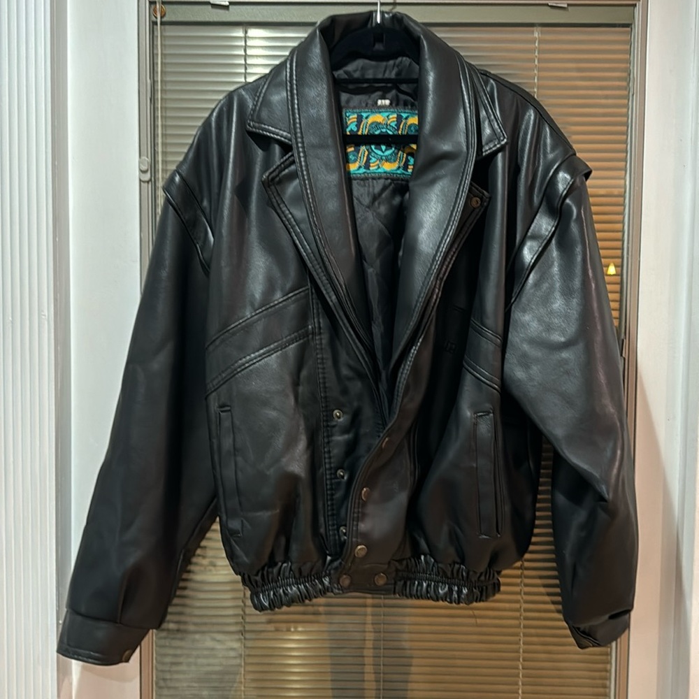 Vintage Alta Moda Borius Mens Genuine Italian Leather Motorcycle Jacket XL